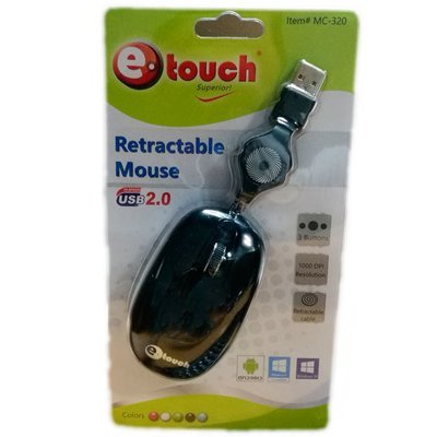 Mouse Optical Mini USB Retractable Negro Mouse Optical Mini USB Retractable Negro