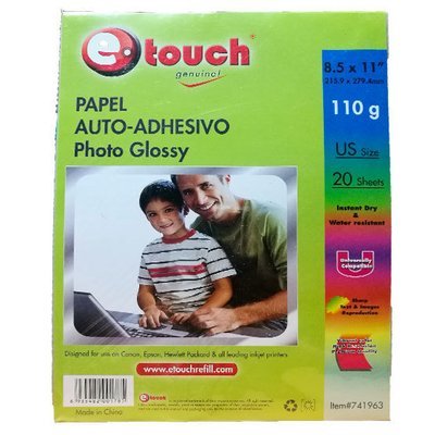 PAPEL foto tam. Carta AUTO-ADHESIVO 20h PAPEL foto tam. Carta AUTO-ADHESIVO 20h