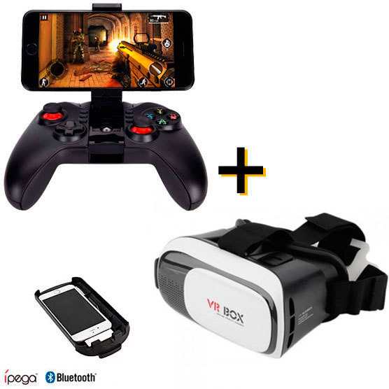Consola Celular 3D: Control Bluetooth Ipega + Lentes VR BOX 2 6987246390680+611888264905