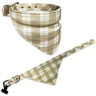 Collar de Perro con Bandana Gris con Blanco Collar de Perro con Bandana Gris con Blanco