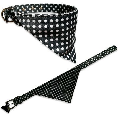 Collar de Perro con Bandana Negro Puntos Blancos Collar de Perro con Bandana Negro Puntos Blancos