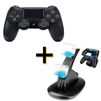 Control PS4 Dualshock 4 Sony + 1 Cargador de 2 controles Control PS4 Dualshock 4 Sony + 1 Cargador de 2 controles