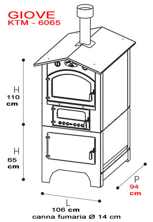 forno da esterno serie GIOVE KTM 8065 - piano cottura: 80 x 65 h44 - Tranquilli Forni SPEDIZIONE GRATUITA