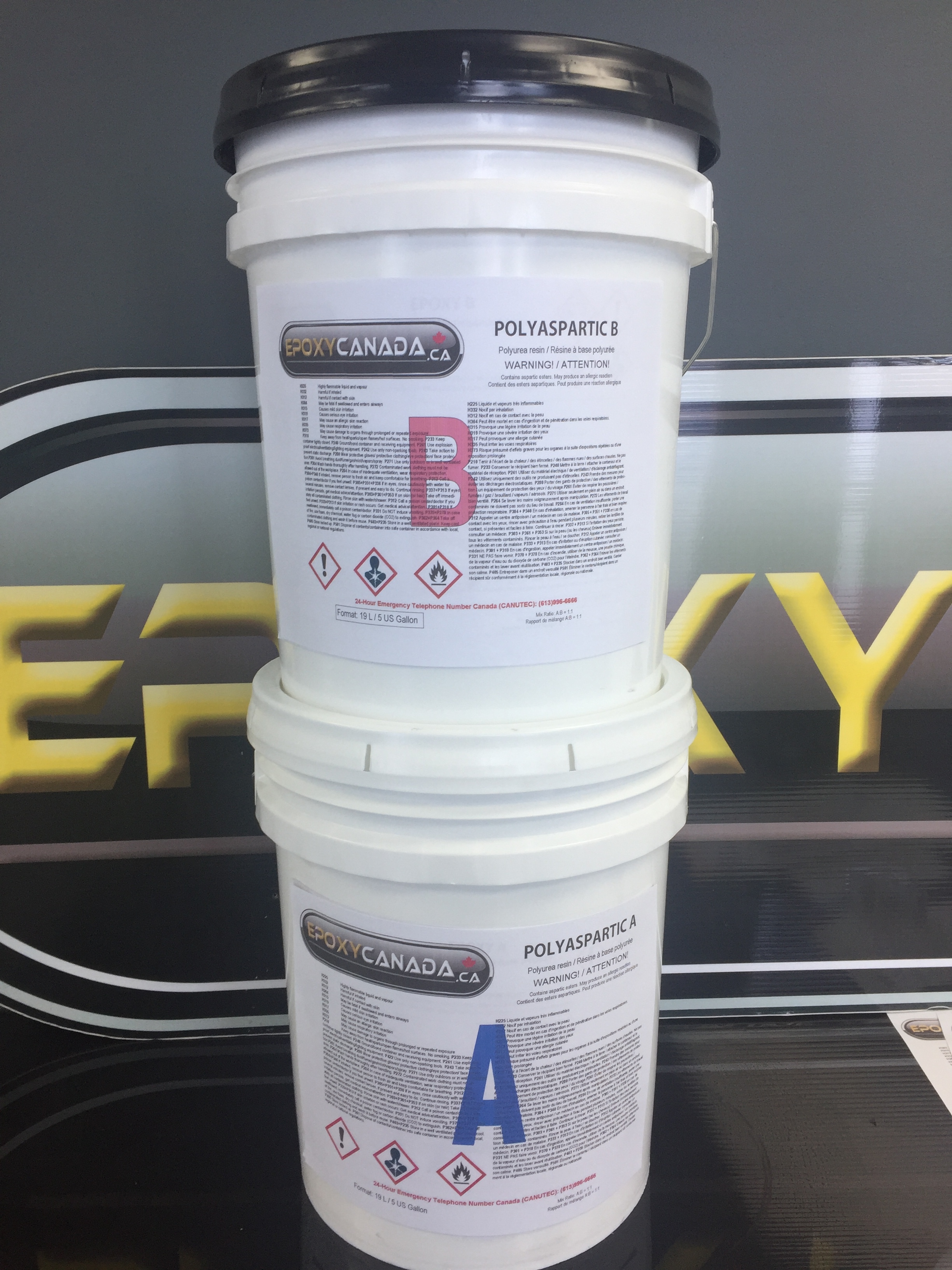 Polyaspartic resin/Résine polyaspartique 10 US GALLONS (75.6L) 00013