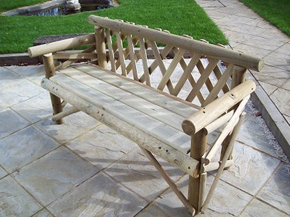 3 Seat Softwood Rustic Garden Bench