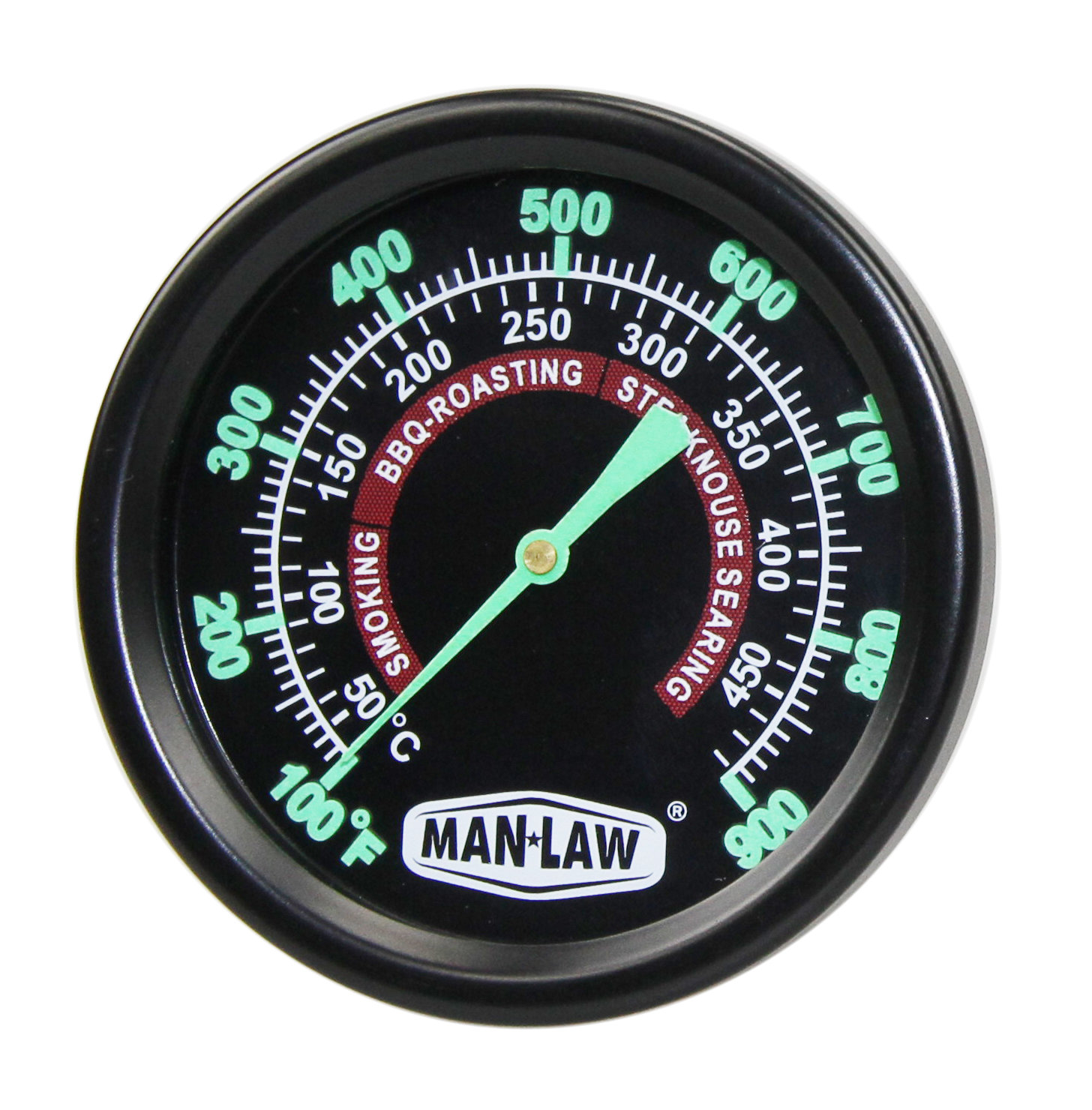 GRILL/SMOKER GAUGE WITH GLOW IN THE DARK DIAL 00122