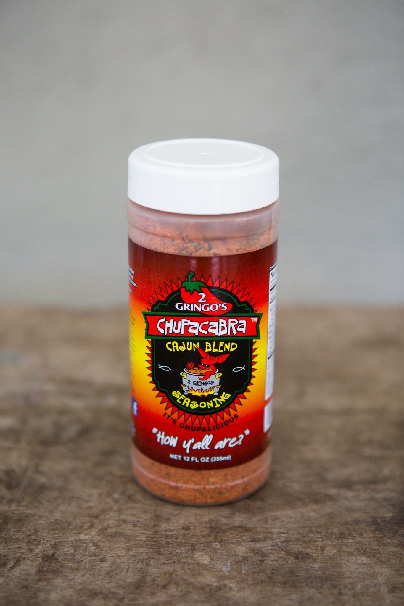 2 Gringos Chupacabra Rub - Cajun Blend 12oz 0094454005001
