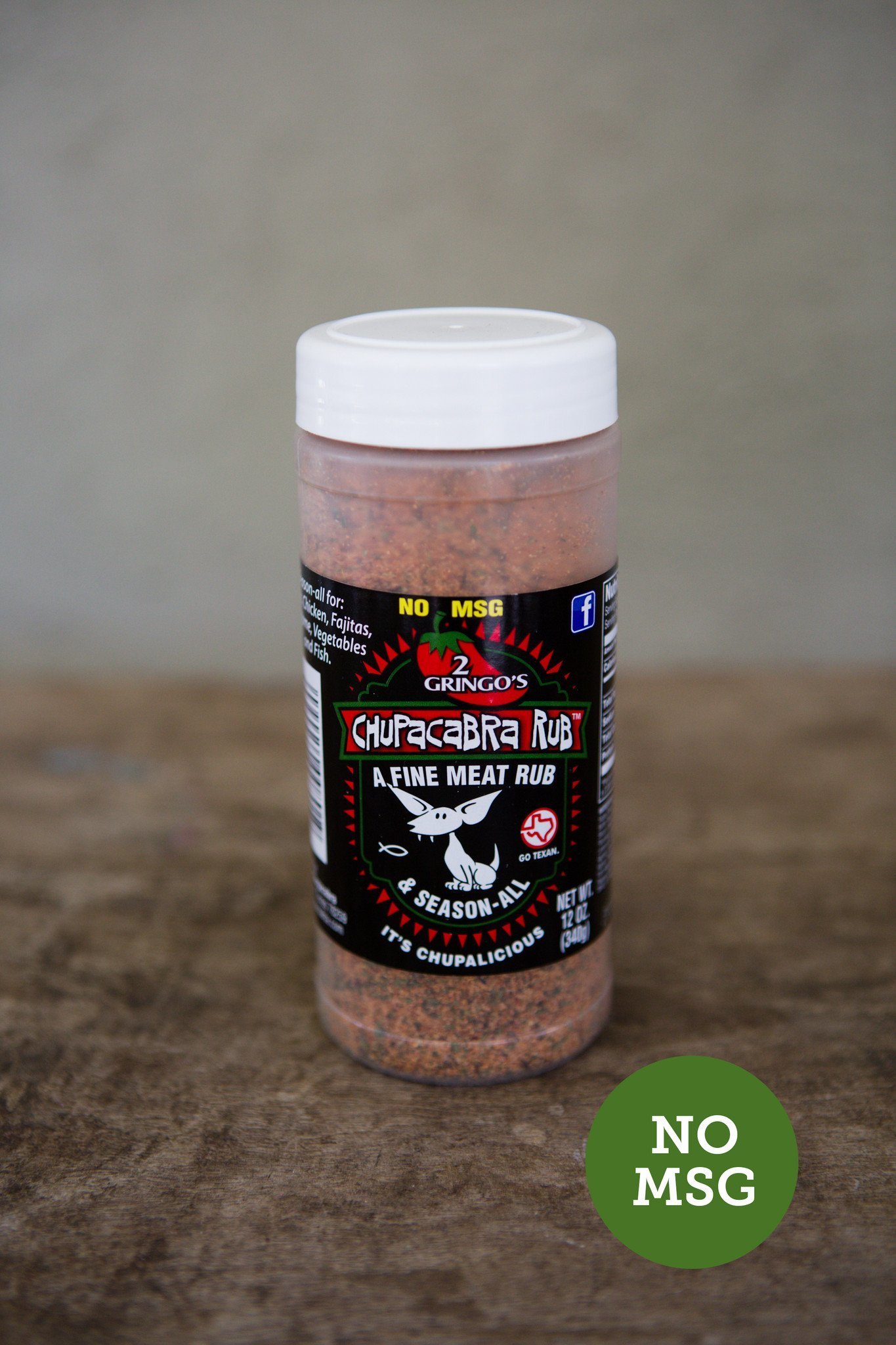 2 Gringos Chupacabra Rub 12oz NO MSG 0094454008019