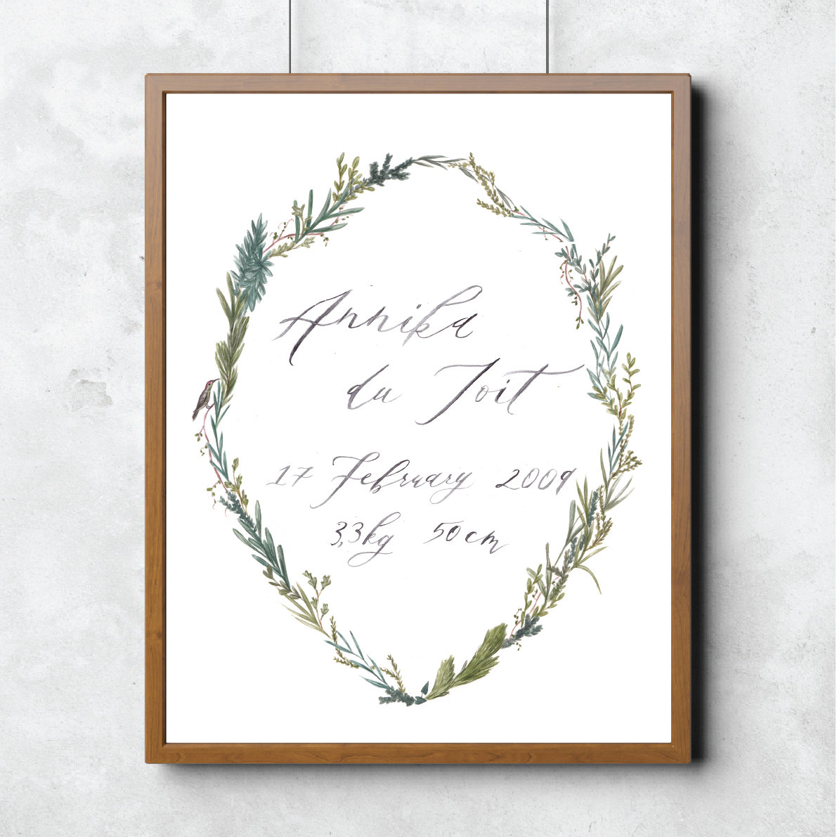Wreath Calligraphy Print 00009