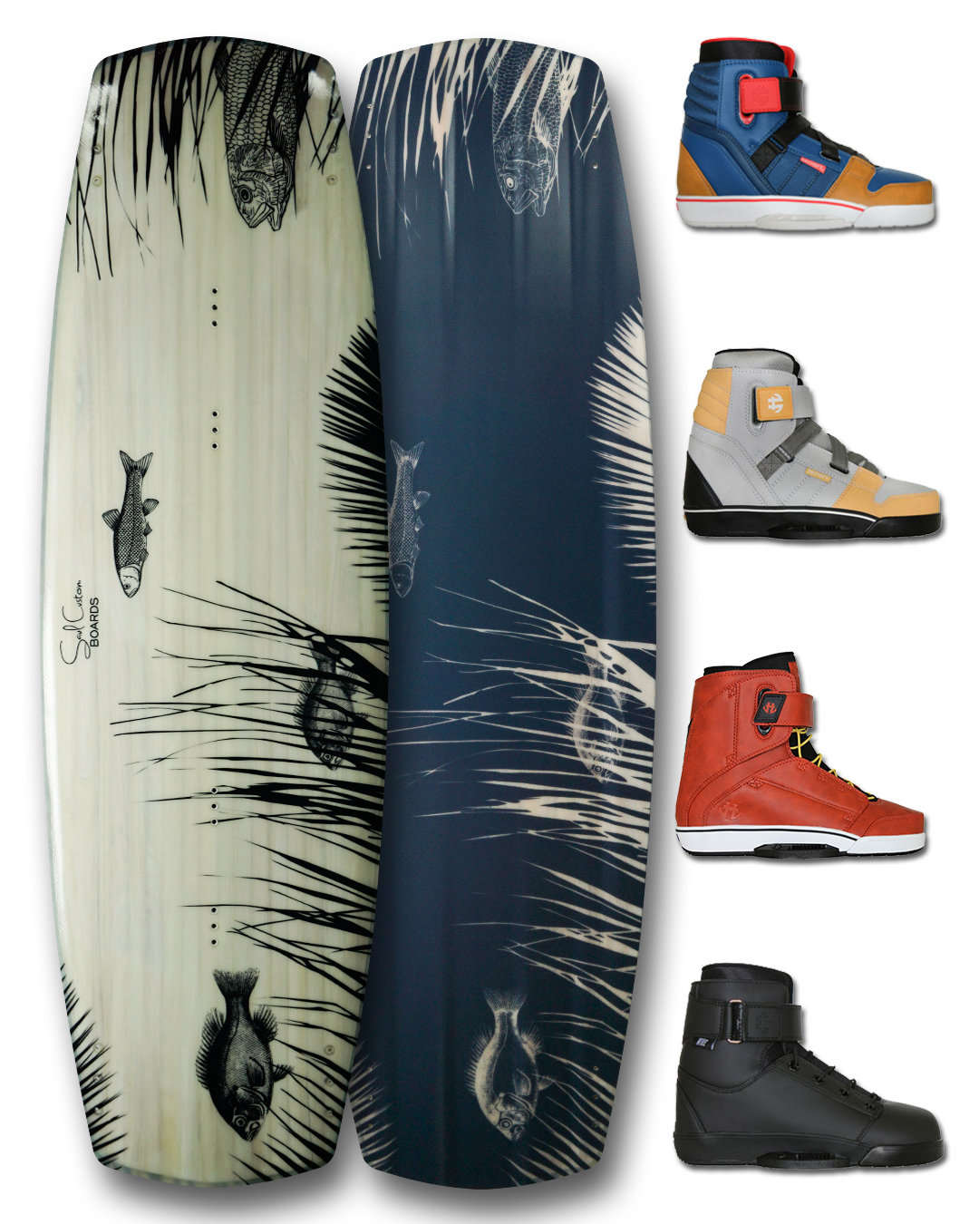Wakeboard PRO or Crossover with custom graphics and Humanoid Boots 00011