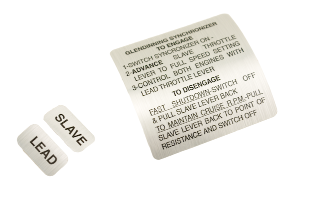 Synchronizer Operation Instructions (decal) 35901 SYNC LABEL