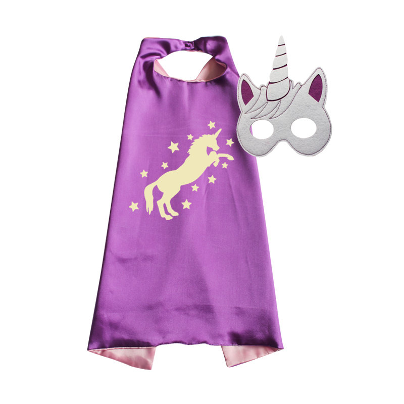 Unicorn Cape and Mask Set Purple 00025