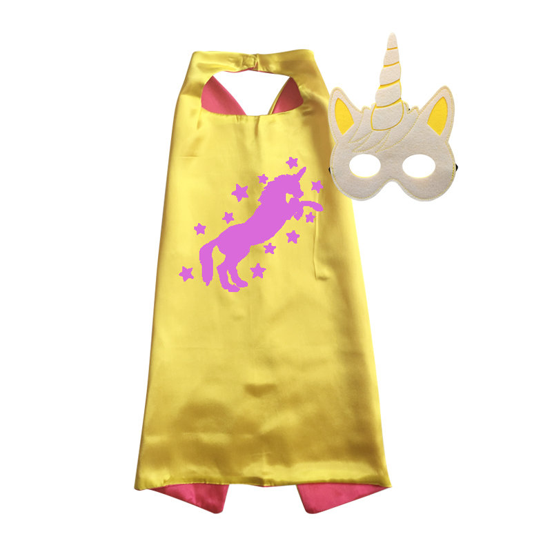 Unicorn Cape and Mask Set Yellow 00027