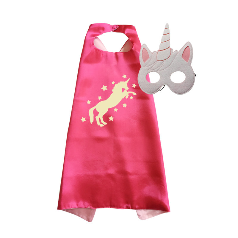 Unicorn Cape and Mask Set Fuschia 00028
