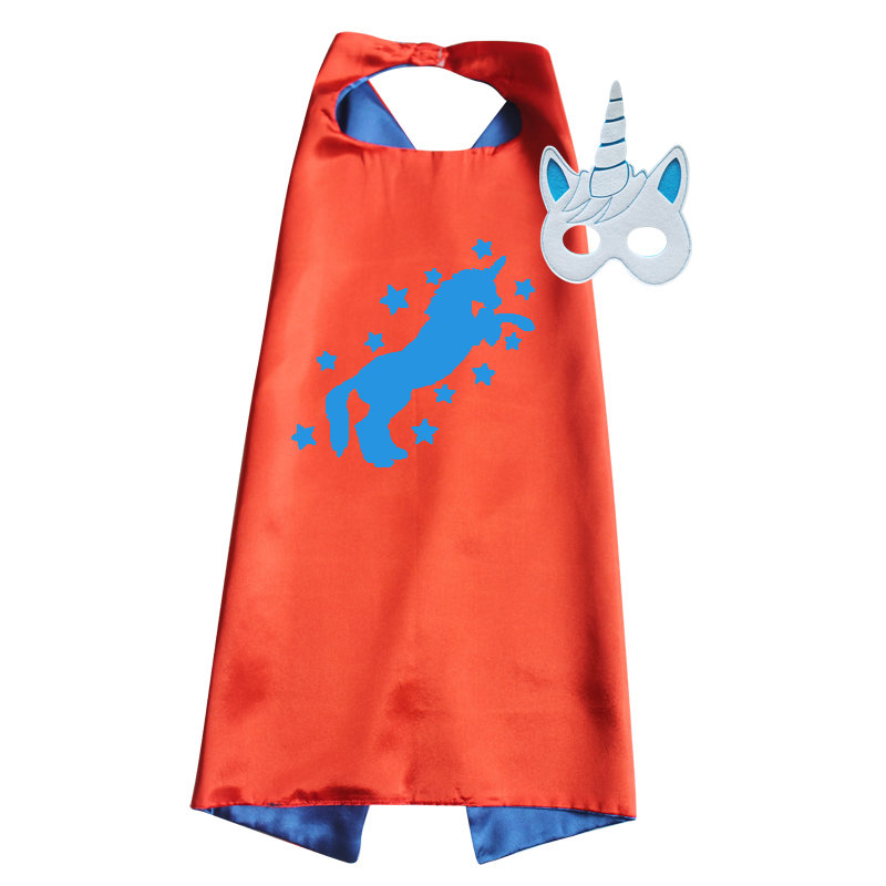 Unicorn Cape and Mask Set - Red 00055