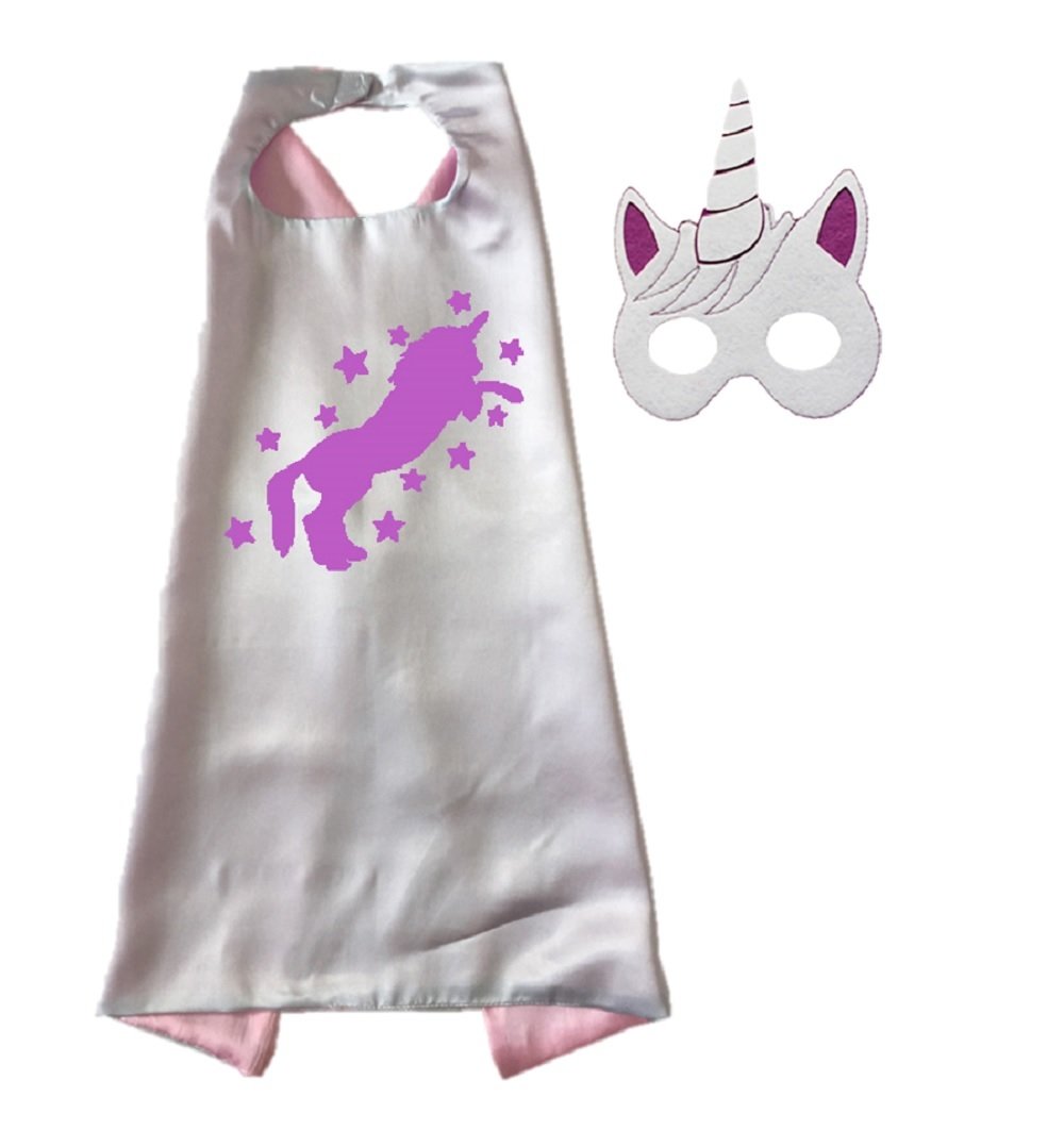 Silver Unicorn Cape and Mask Set - Purple 00094