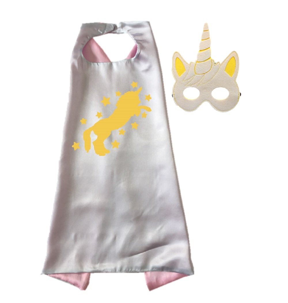 Unicorn Silver Cape and Mask Set 00096