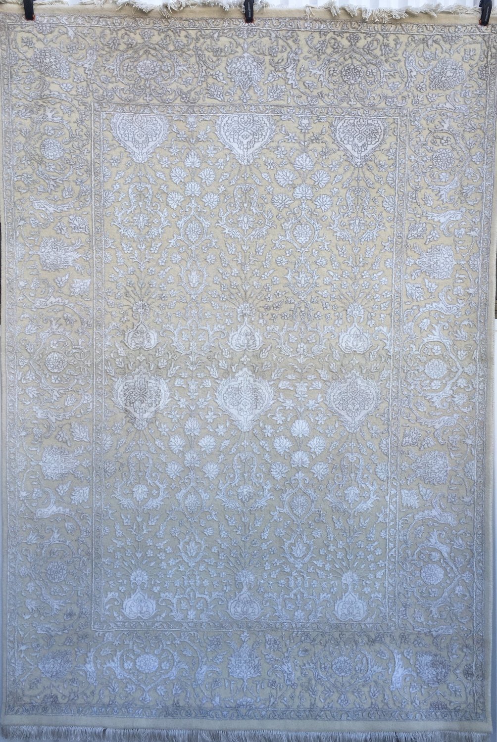 Indian Traditional wool & silk rug 243 x 170cm