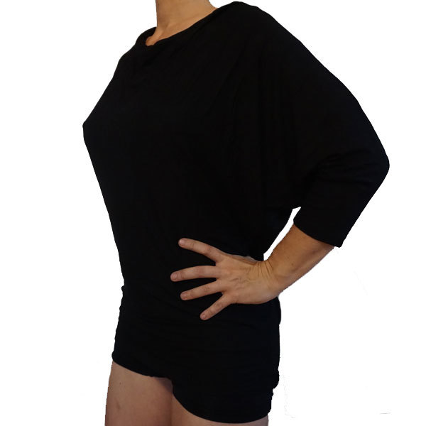 Batwing 3/4 Arm Shirt - Schwarz W04