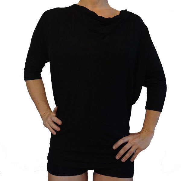 Batwing 3/4 Arm Shirt - Schwarz