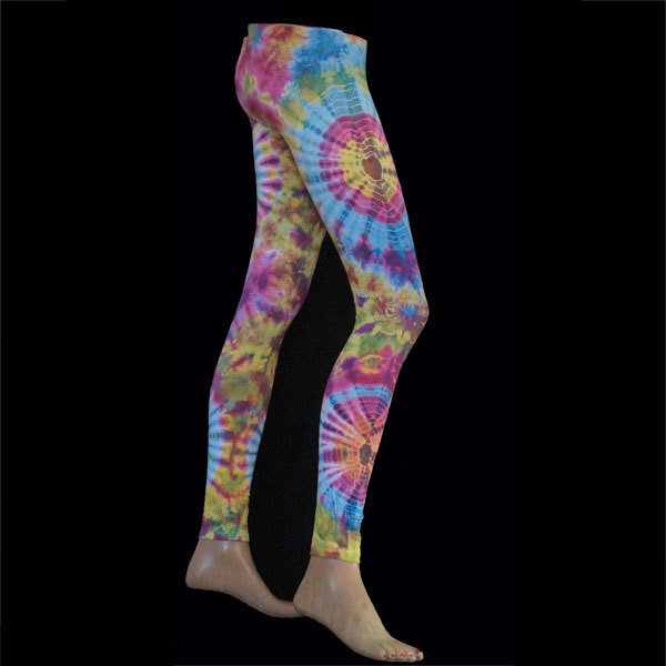 LEGGINGS - Hellblau-Violett-Ocker 009