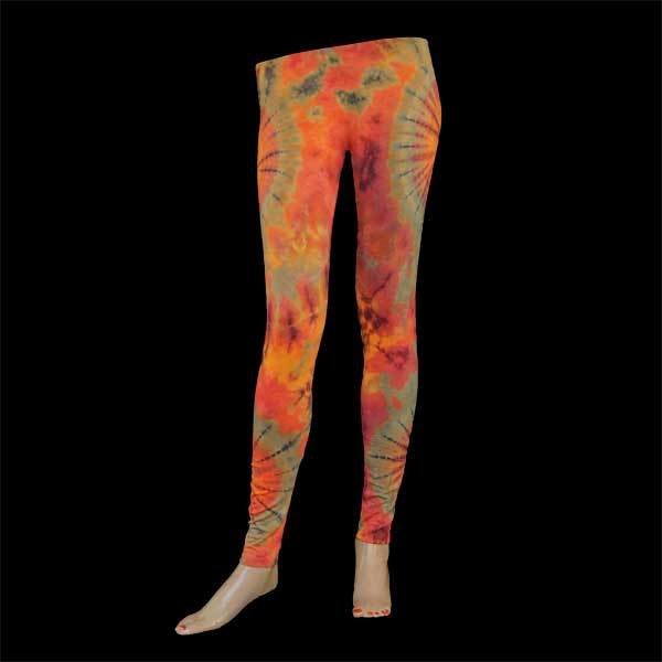 LEGGINGS - Orange-Olivgrün-Braun