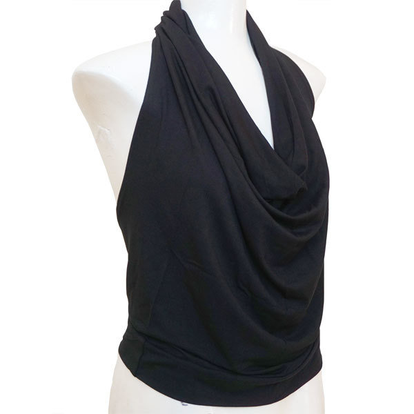 Yoga Falten-Shirt - Schwarz F01