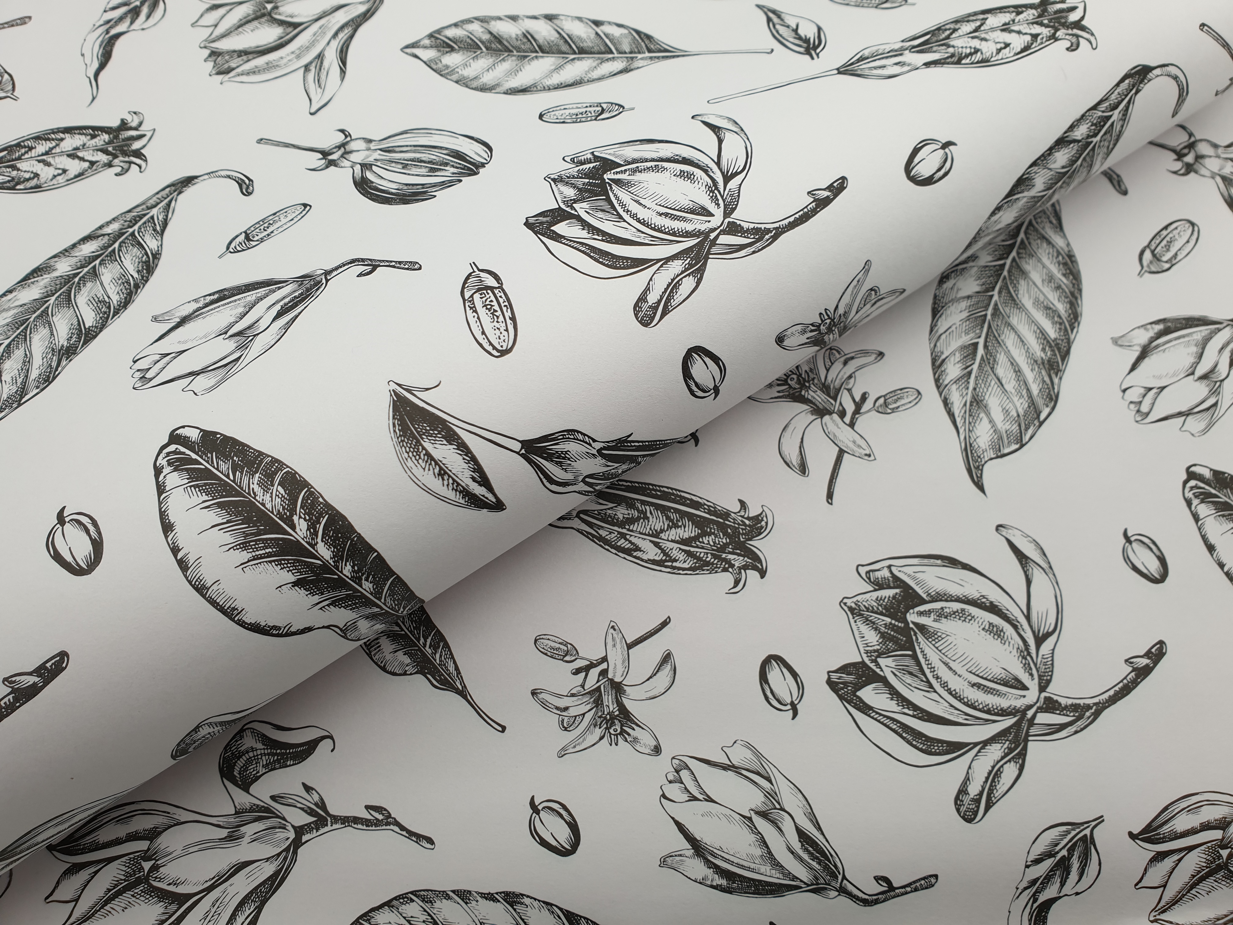 Bespoke Newsprint Reams 420 x 594 mm Vintage Flower Black (10's) BW10