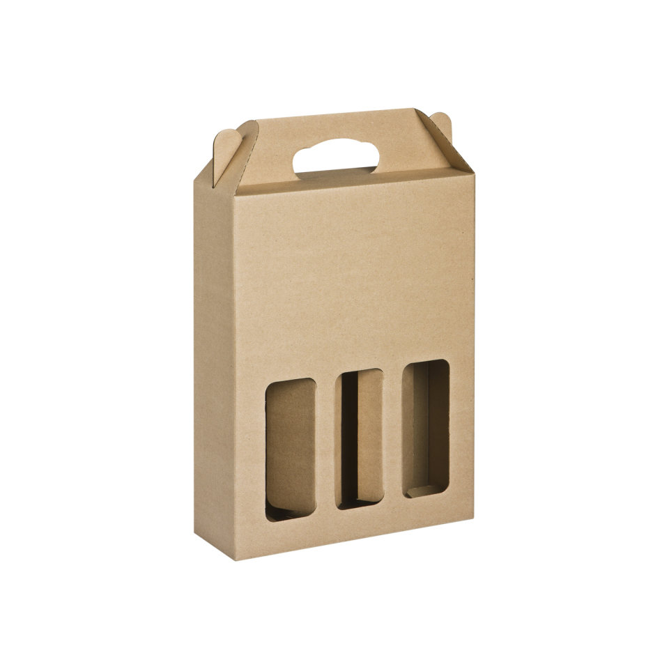 Box Corrugated Bottle Pack 3 - Kraft (each) B3