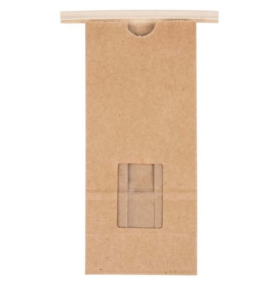 Paper Bag Brown Tin Tie Window - Medium (Qty 50) 00137