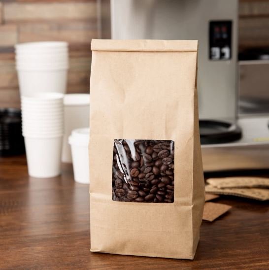 Paper Bag Brown Tin Tie Window - Large (Qty 50)