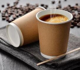 Coffee Cups Double Wall 250ml - Kraft (Qty 50) CDWK250