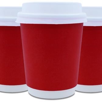 Coffee Cups Double Wall 250ml - Red (Qty 50) 250DWR