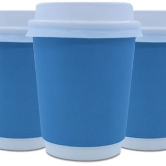 Coffee Cups Double Wall 250ml - Blue (Qty 50) 250DWB