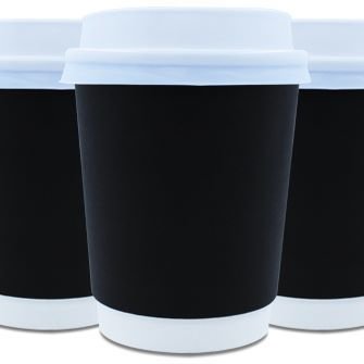 Coffee Cups Double Wall 250ml - Black (Qty 50) 250DWBLK