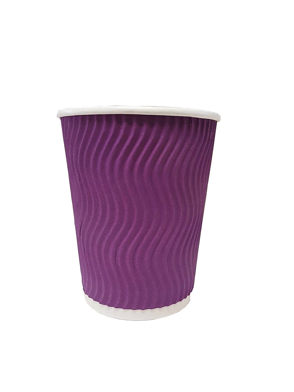 Coffee Cups Wave Ripple 250ml - Purple (Qty 50) 250WRP