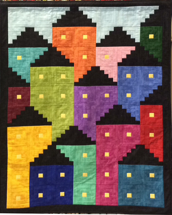 Downtown Row House Quilt Cathedral Window Class