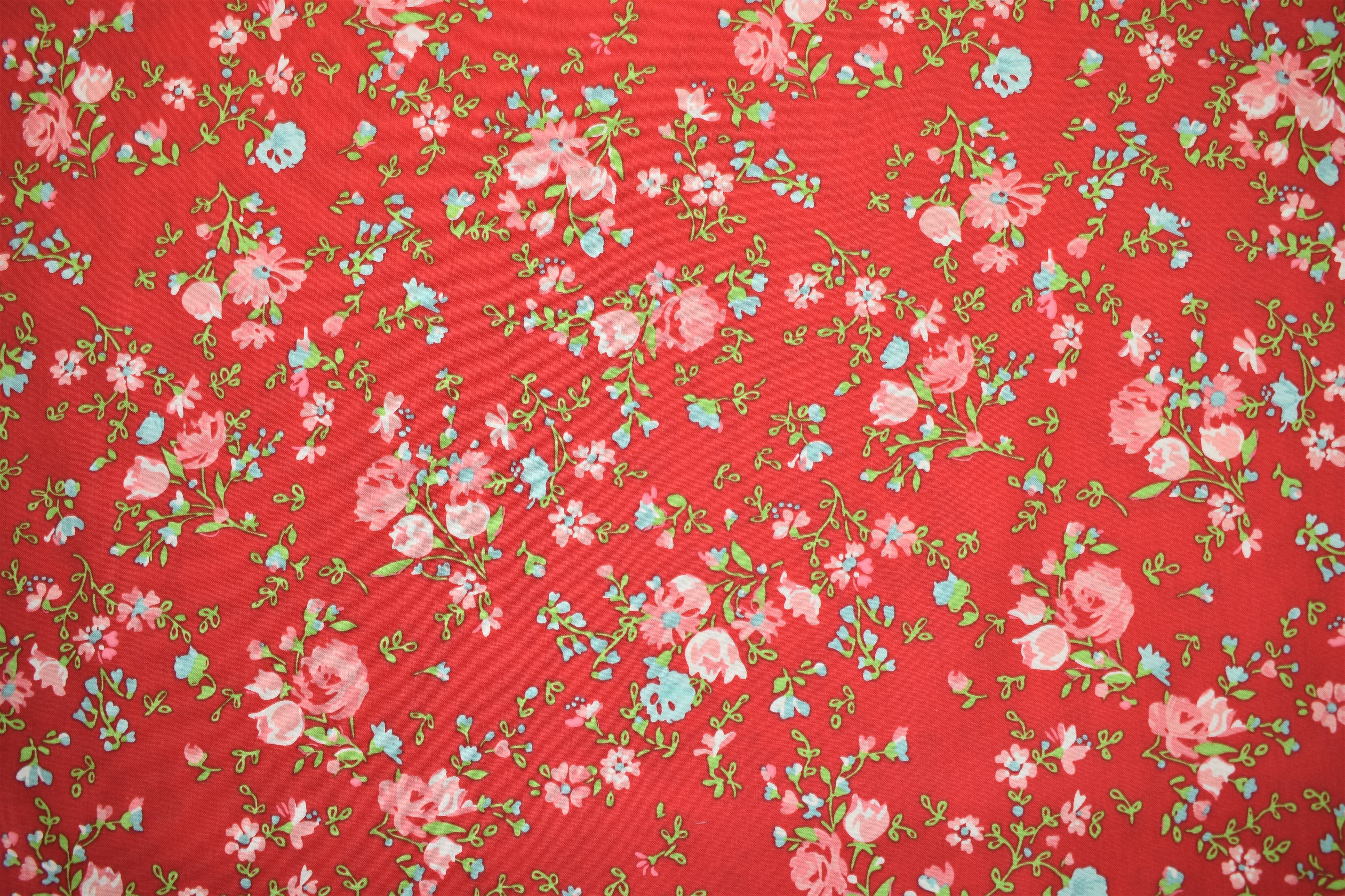 Red Background with Flowers - Elm Park - Laura Ashley CA6FK9WF