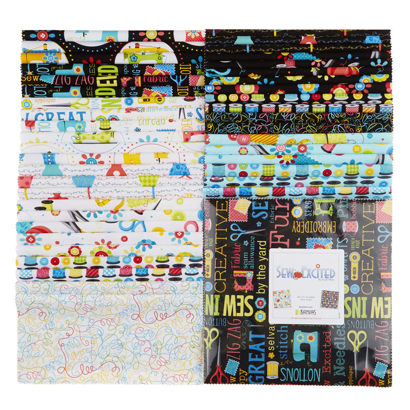 Sew Excited Layer Cake - Kanvas Fabrics S4UQU4U4