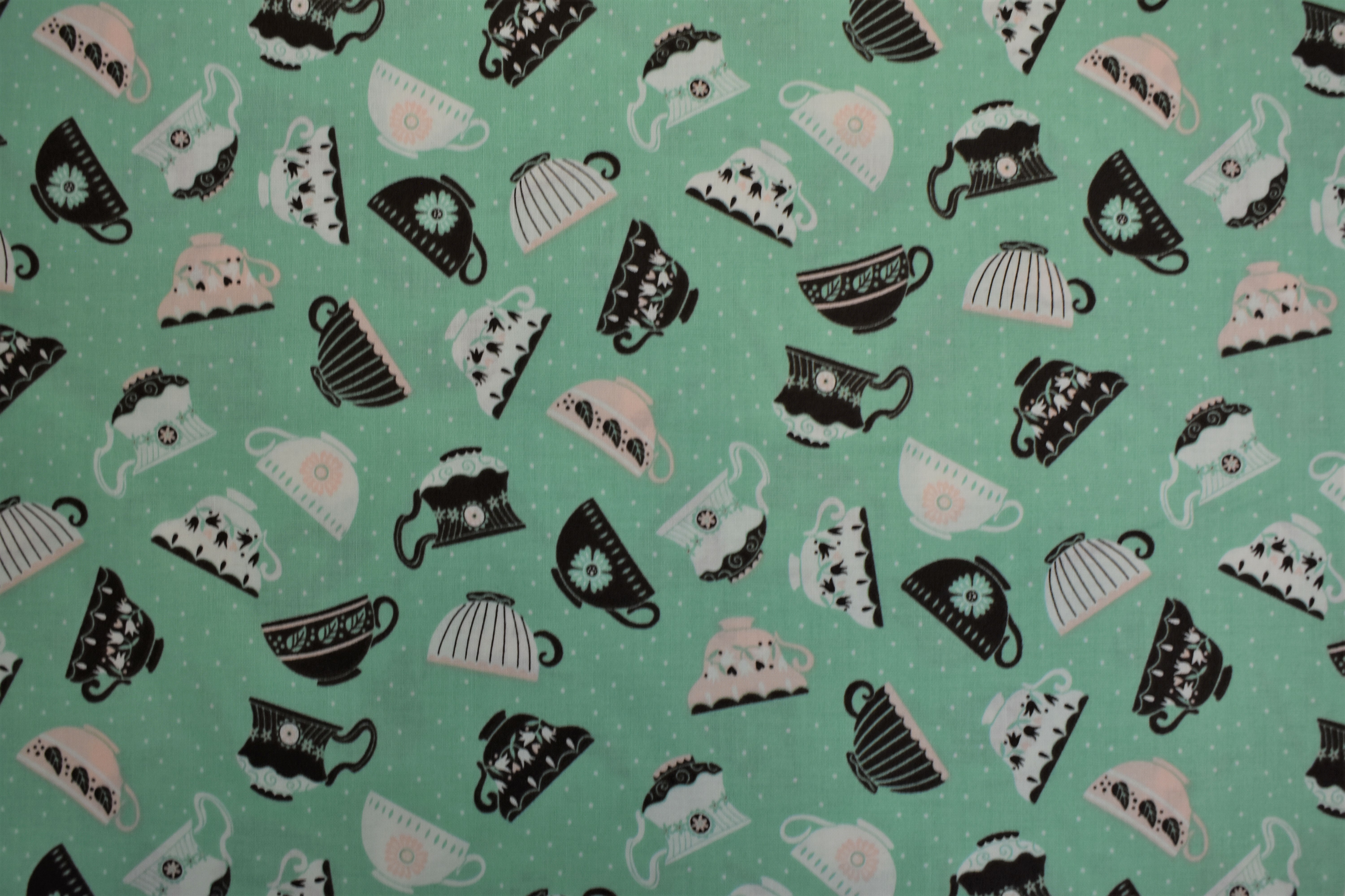 Green Tea Cups - Gingerbread Bakery - Camelot Fabrics 9Y1RLN8A