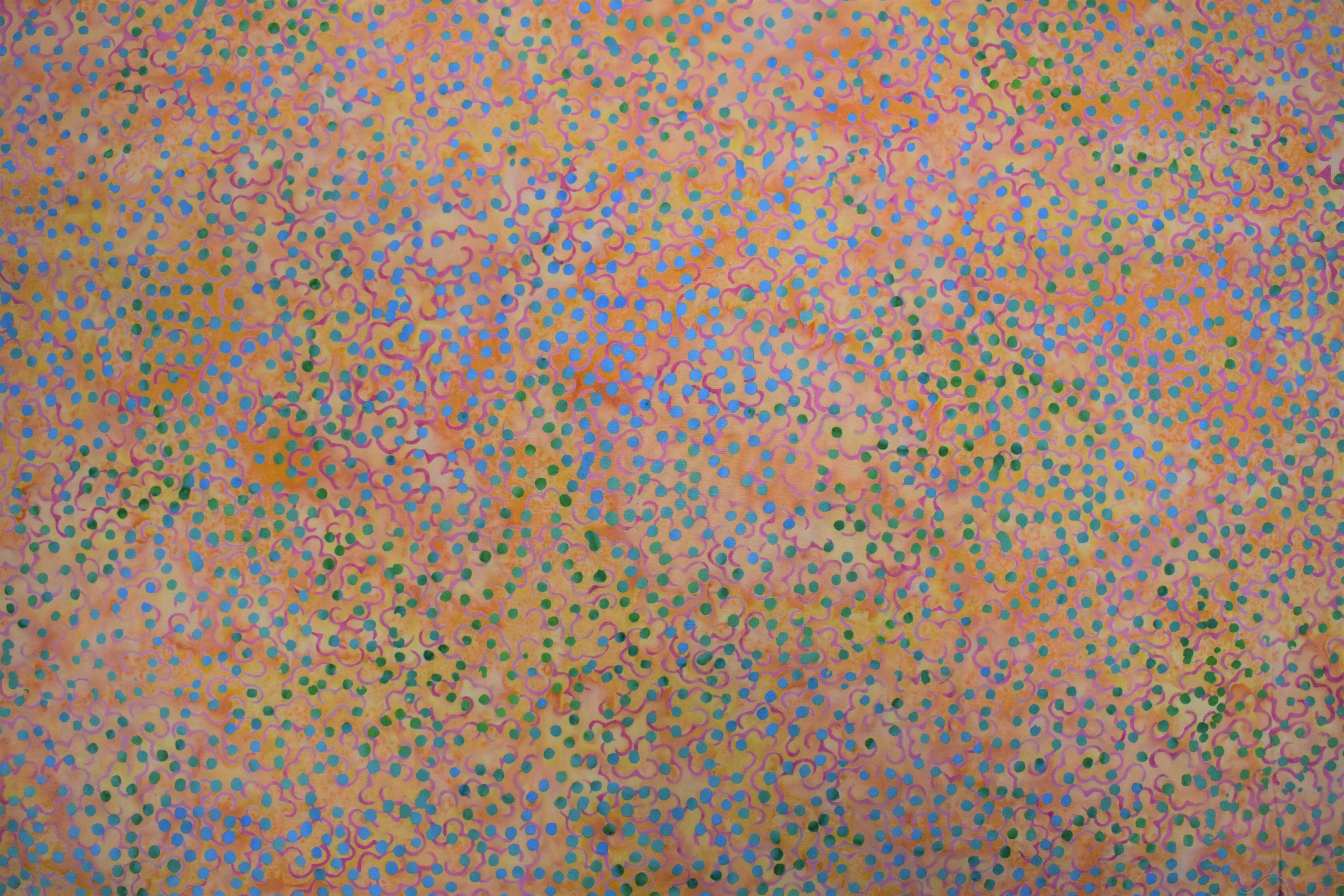 Orange with Green & Blue Dots - 1/2m cut H17KD6HP