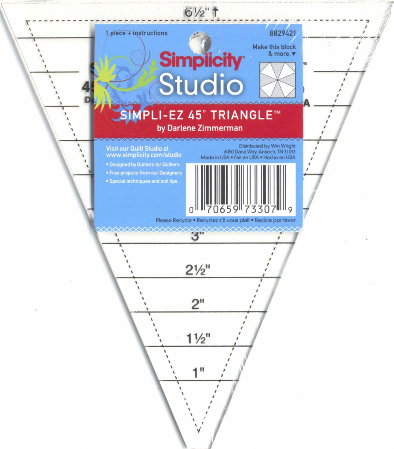 45 Degree Triangle Ruler 55062