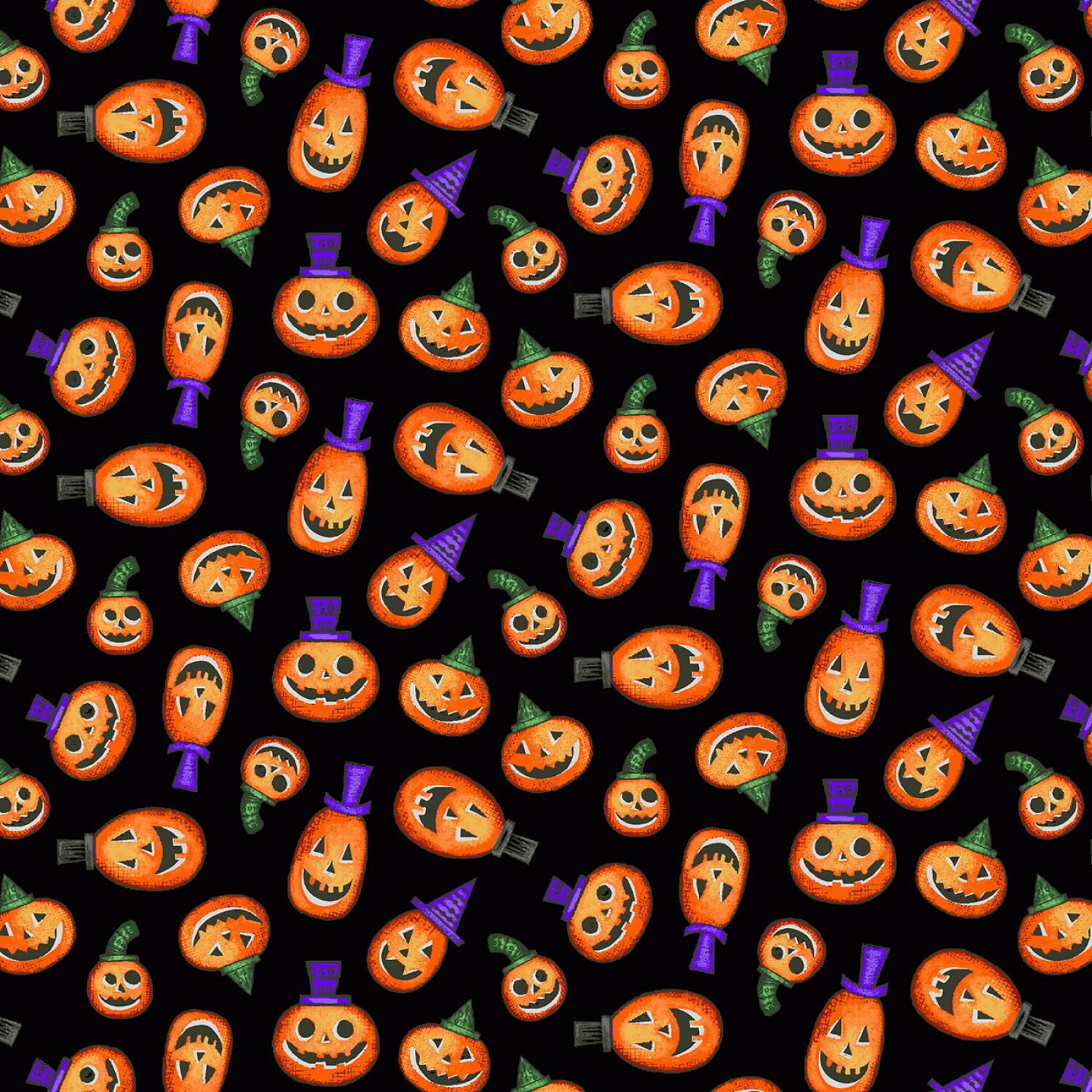 Spooky Town - Tossed Pumpkins - 1/2m cut 55416