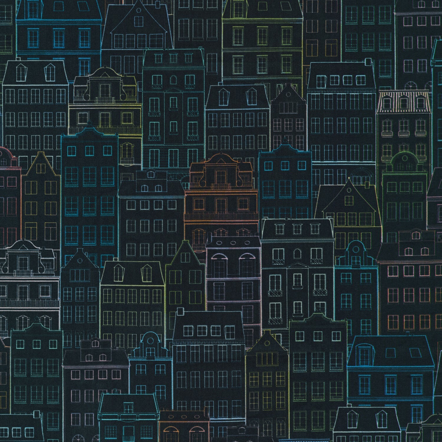 Happy Place - Night Buildings - 1/2m cut 55427