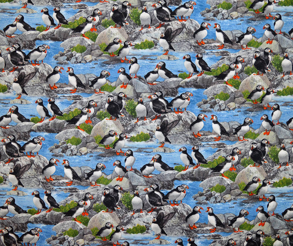 Fat Quarter - Puffin Print 1056