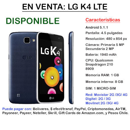 LG K4 LTE - Smartphone LGK4LTE