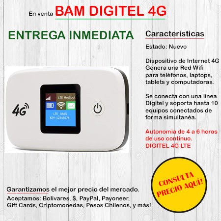 Bam Digitel 4G - Wifi Portatil HUAWEIBAM