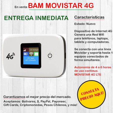 Bam Movistar 4G - Wifi Portatil HUAWEIBAMMOVI