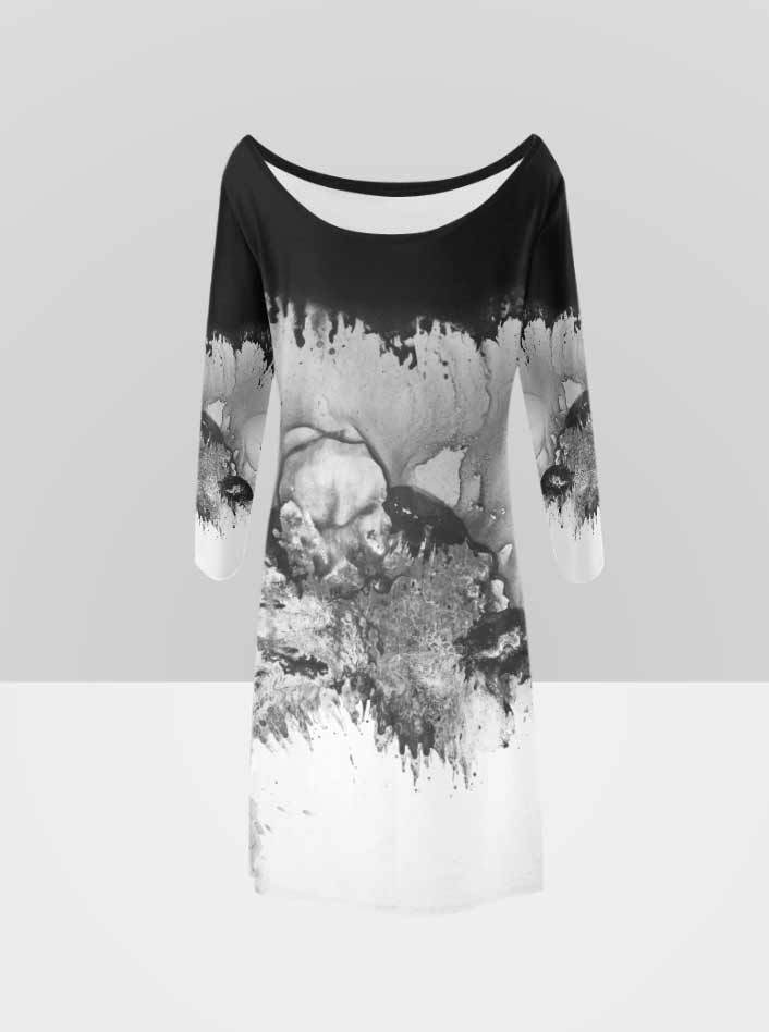Long Sleeved Scoop neck Dress - 'Beast' series
