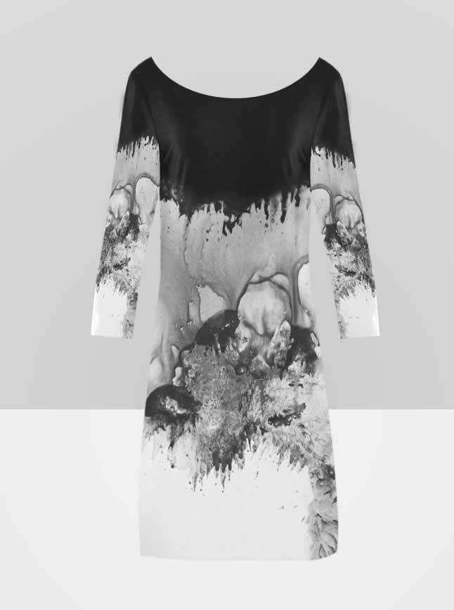 Long Sleeved Scoop neck Dress - 'Beast' series 01032